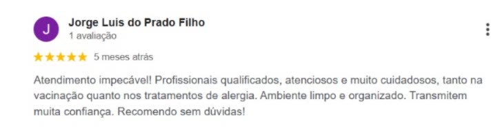 Avaliação 5 estrelas no Google