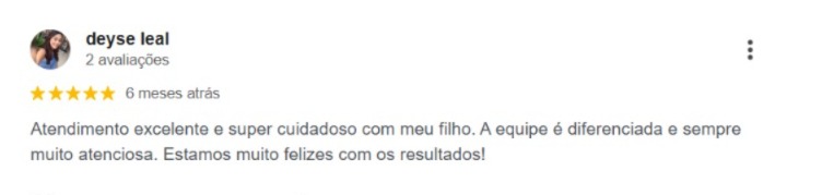Avaliação 5 estrelas no Google