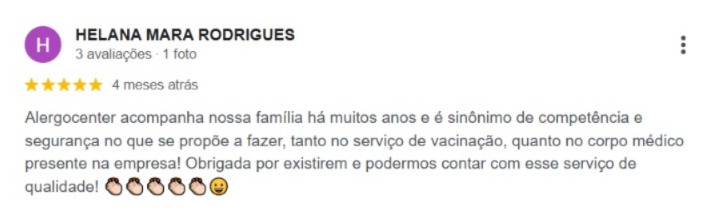 Avaliação 5 estrelas no Google