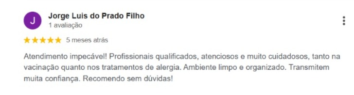 Avaliação 5 estrelas no Google