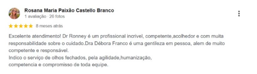 Avaliação 5 estrelas no Google