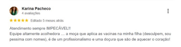 Avaliação 5 estrelas no Google