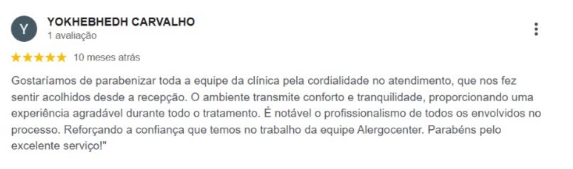 Avaliação 5 estrelas no Google