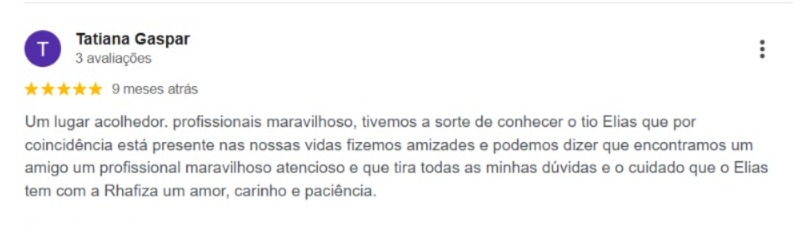 Avaliação 5 estrelas no Google